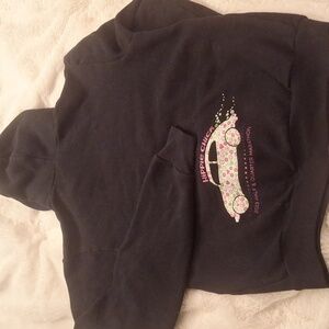 Pre-owned Black American Apparel Hippie Chick Hoodie with Pink Logo Size S
